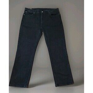 Levis 514 Straight Leg Mens Jeans 38x28 Black Denim Stretch Soft